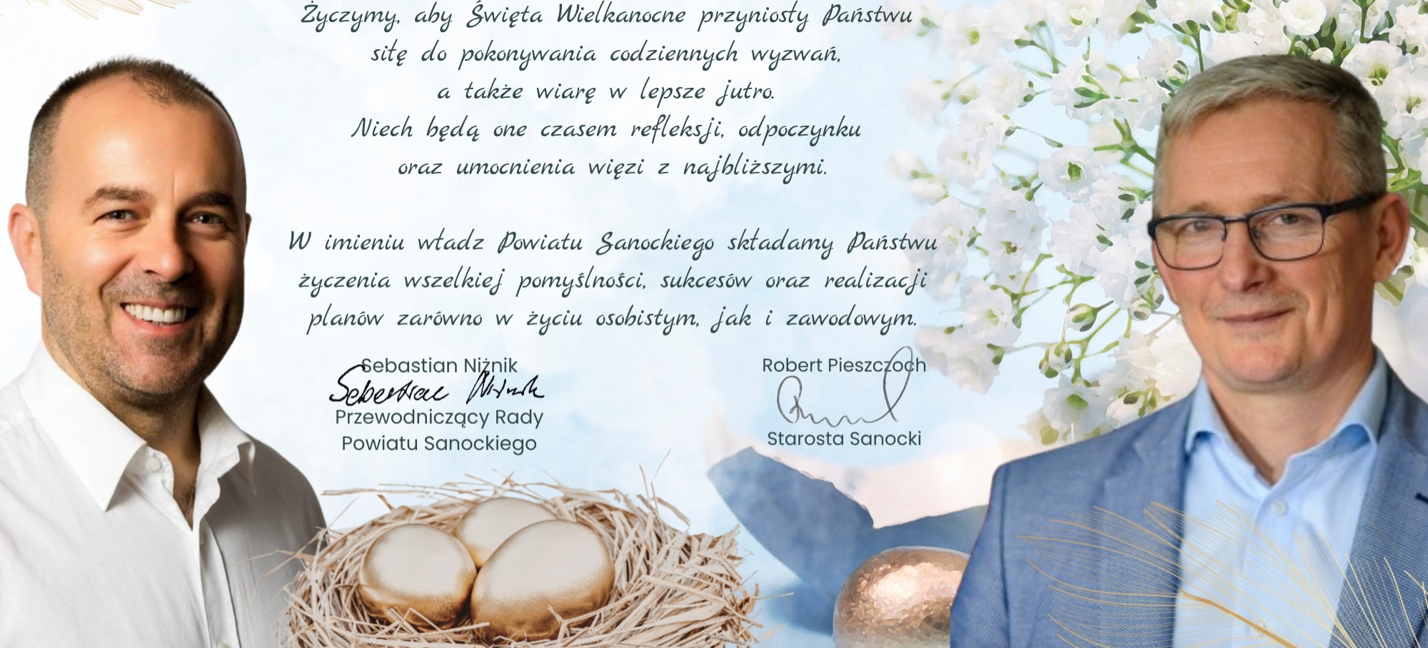 Życzenia Wielkanocne Starosty Sanockiego i Przewodniczącego Rady Powiatu Sanockiego