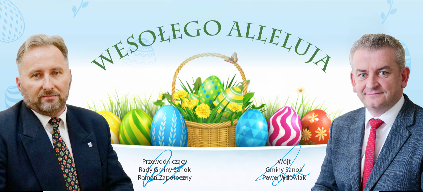 Życzenia Wielkanocne Wójta Gminy Sanok Pawła Wdowiaka i Przewodniczącego Rady Romana Zapotocznego