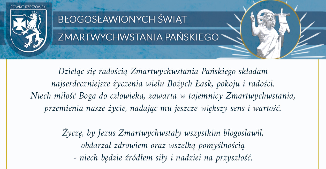 Życzenia wielkanocne starosty rzeszowskiego (VIDEO)