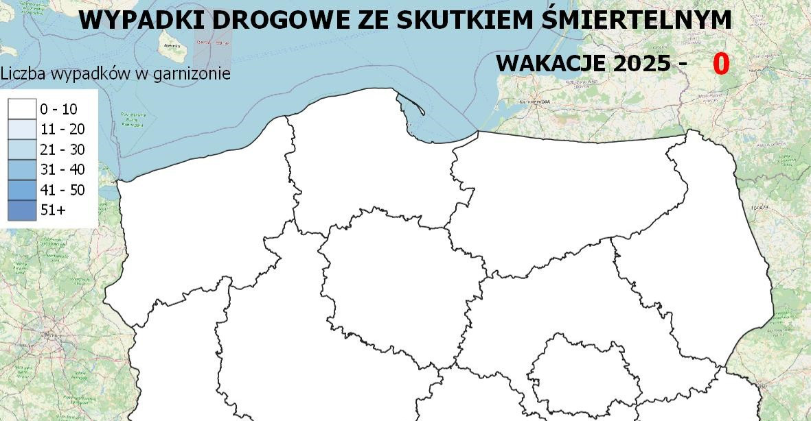 Policyjna Mapa Wypadków Drogowych ze Skutkiem Śmiertelnym – Wakacje 2025