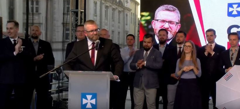 Wiec wyborczy Grzegorza Brauna w Rzeszowie (VIDEO)
