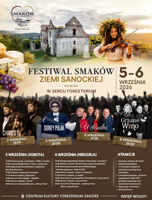 I Festiwal Smaków Ziemi Sanockiej w Foresterium. Gwiazdą Sidney Polak [PROGRAM]