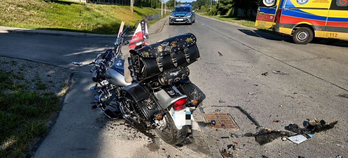Groźny wypadek w Futomie. Motocyklista trafił do szpitala śmigłowcem LPR