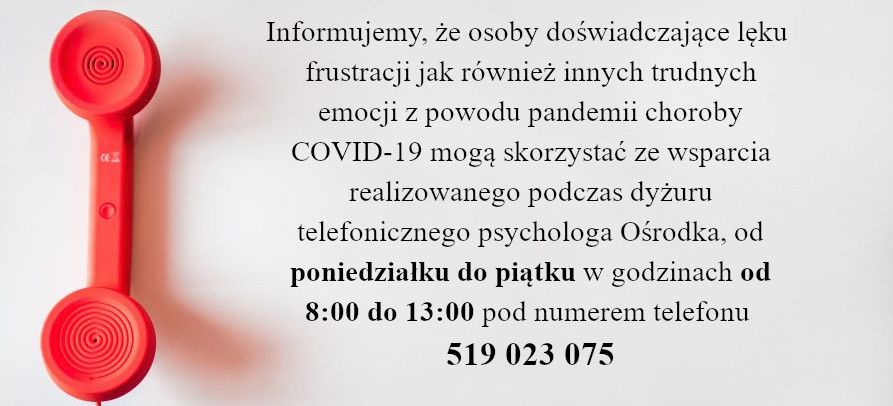Dyżur telefoniczny psychologa Miejskiego Ośrodka Pomocy Społecznej w Brzozowie