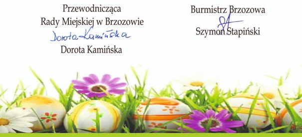 Życzenia Wielkanocne Przewodniczącej Rady i Burmistrza Brzozowa