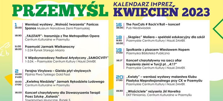 Miejski Kalendarz Wydarzeń – KWIECIEŃ 2023