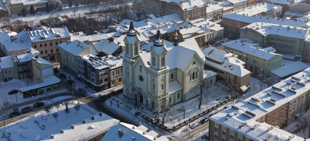 Zachwycający zimowy Sanok z lotu ptaka [ZDJĘCIA]