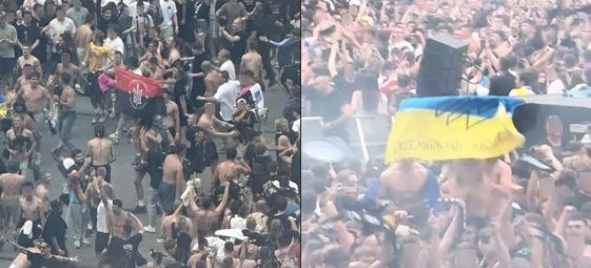 SKANDAL NA PGE NARODOWYM. Banderowska flaga na koncercie białoruskiego rapera