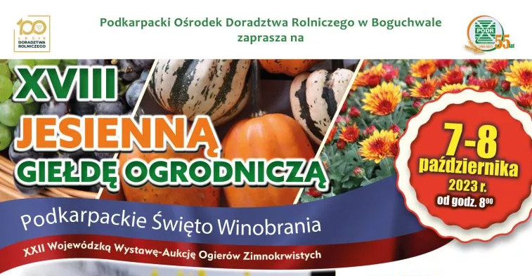 BOGUCHWAŁA. 7-8 październik. XVIII Jesienna Giełda Ogrodnicza- to będą dwa dni różnych imprez i wystaw. Sprawdź!
