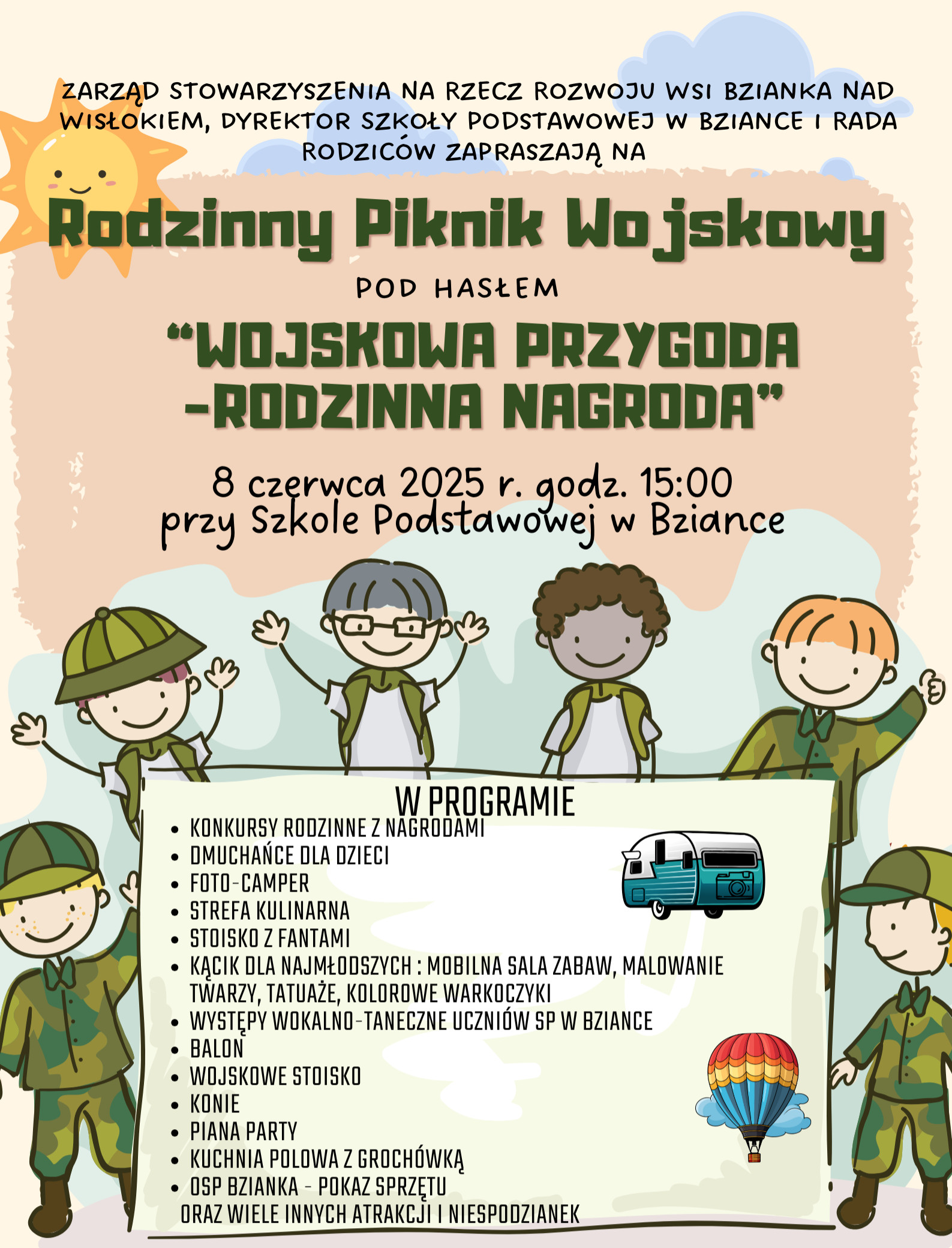 Rodzinna przygoda w wojskowym stylu – Piknik w Bziance już 8 czerwca!