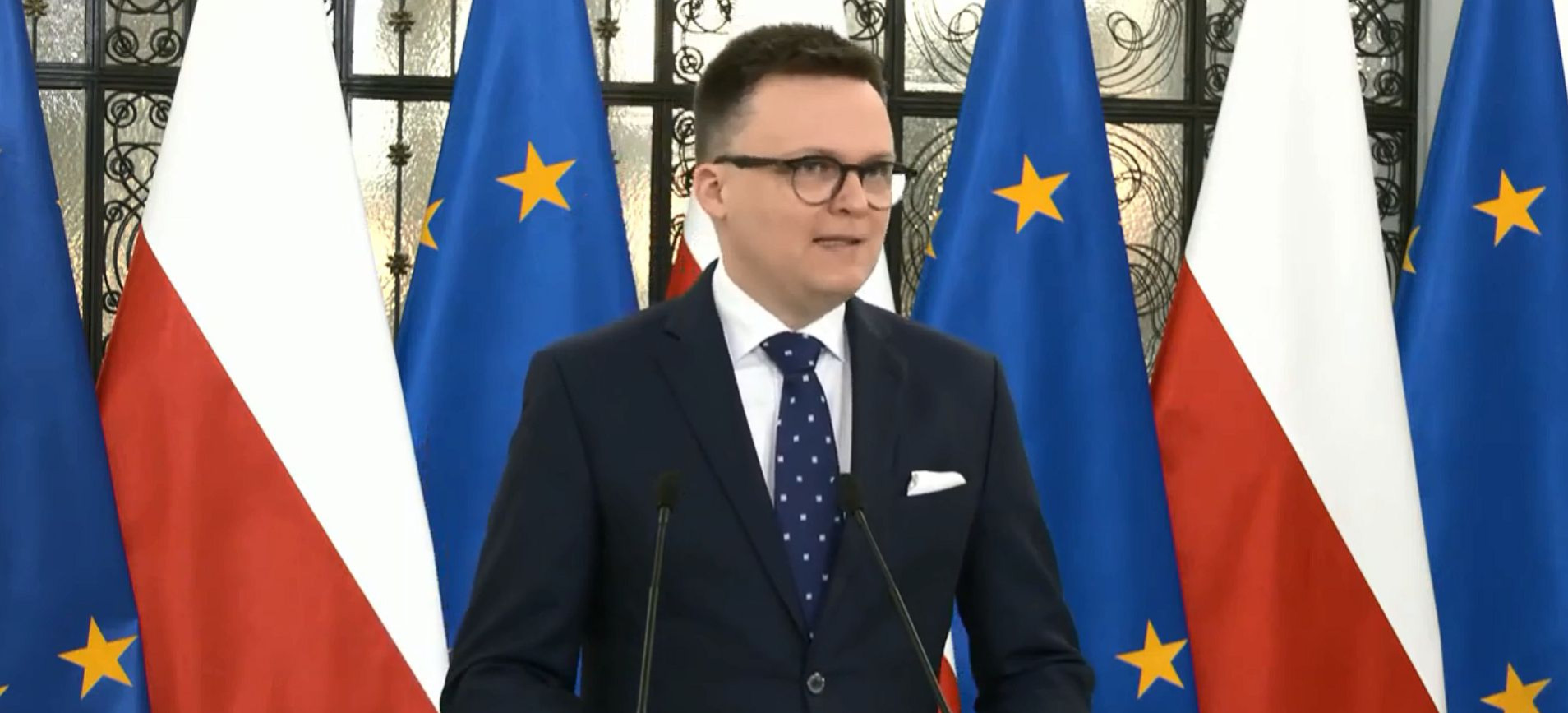 Konferencja prasowa marszałka Sejmu Szymona Hołowni (VIDEO)
