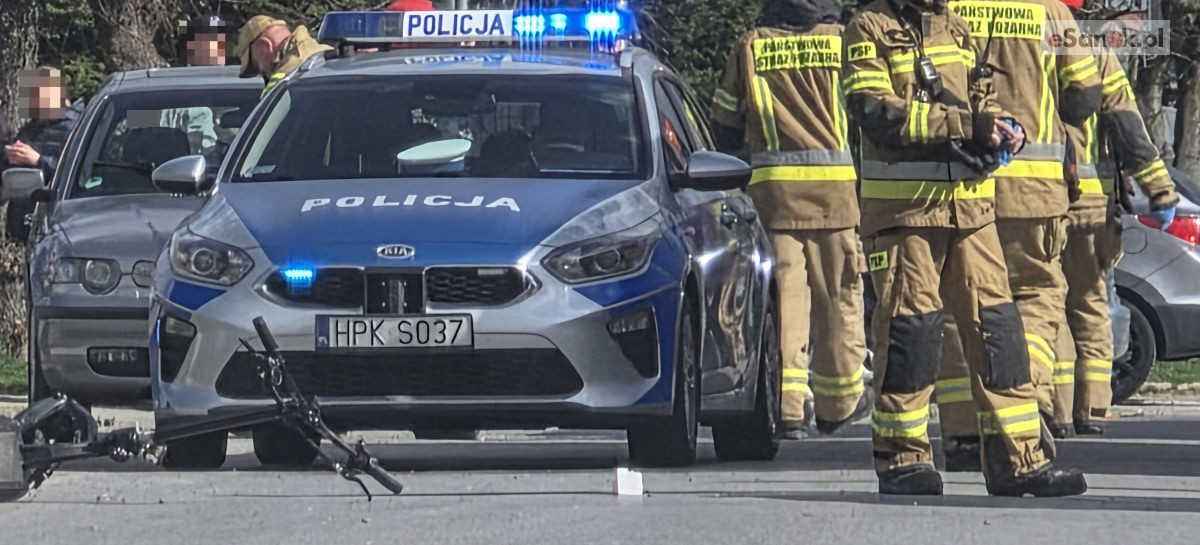 SANOK: Wypadek z udziałem hulajnogi. Lądował śmigłowiec LPR, 52-latek trafił do szpitala