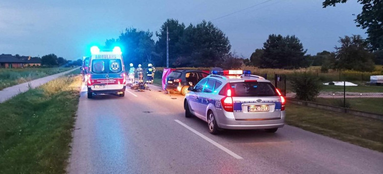 Tragiczny wypadek w Grębowie. Nie żyje motocyklista (ZDJĘCIE)