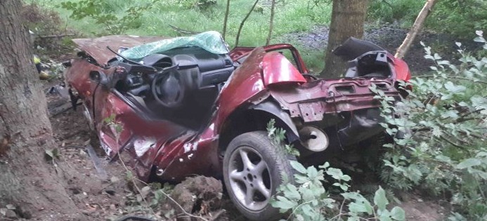 Śmiertelny wypadek w Strzyżowie. Samochód rozbity o drzewo (ZDJĘCIA)