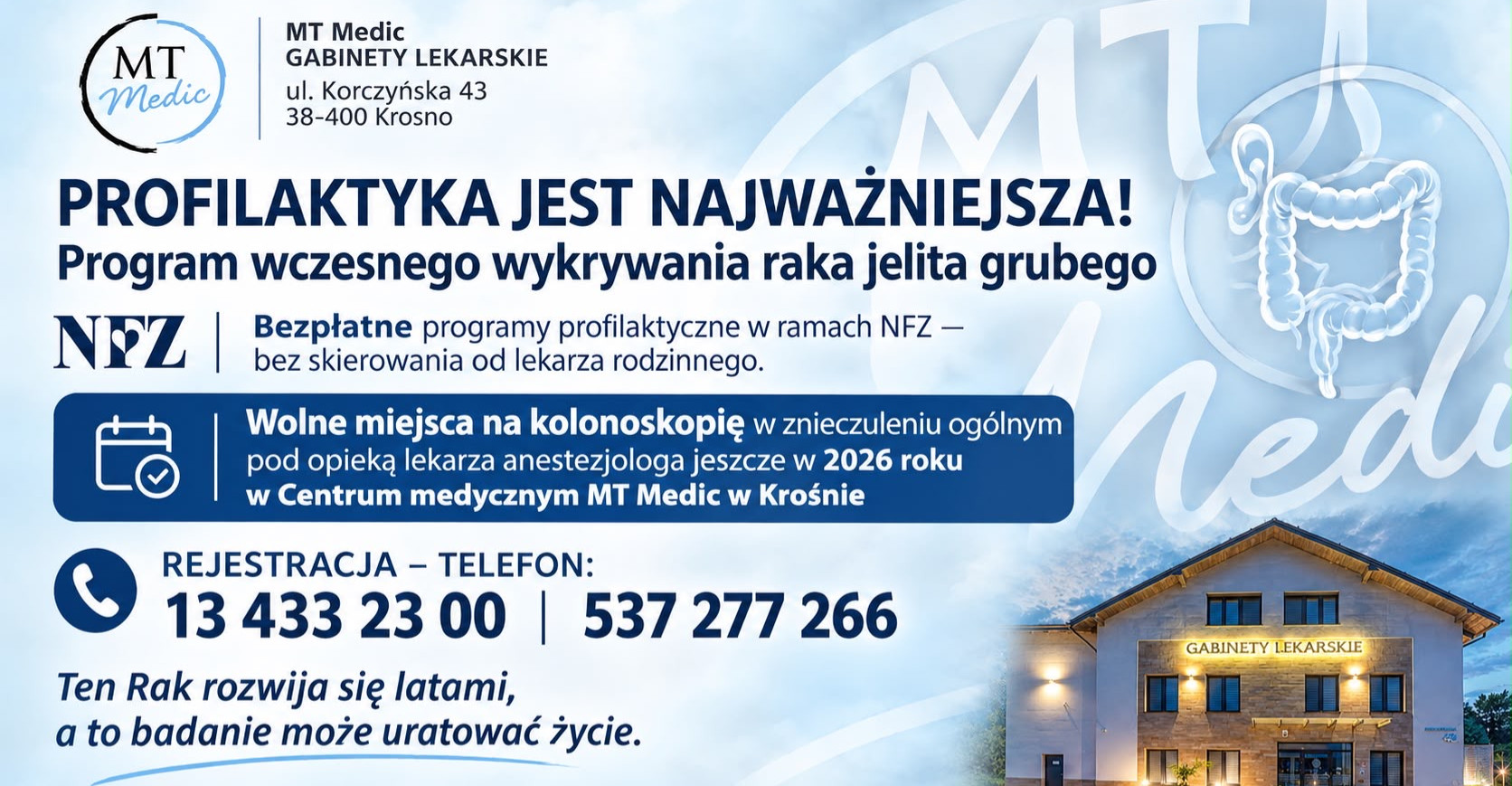 Profilaktyka jest najważniejsza! Bezpłatna kolonoskopia na NFZ w znieczuleniu ogólnym