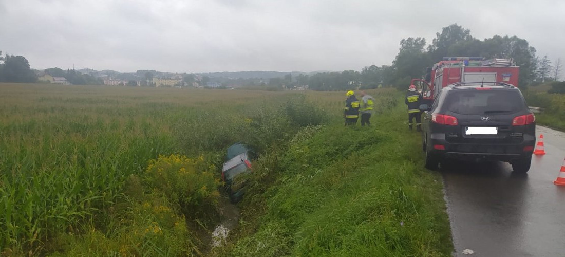 Stracił panowanie nad pojazdem i wypadł z jezdni