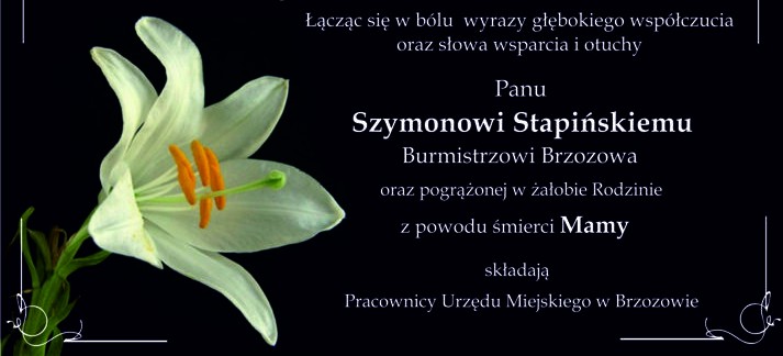 Wyrazy głębokiego współczucia…