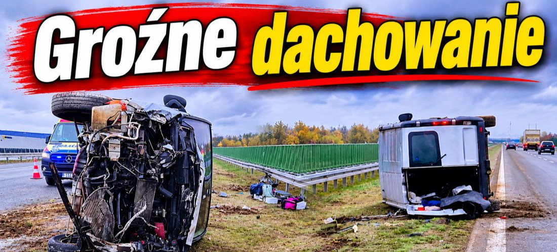 Groźne dachowanie. Kierowca nissana w szpitalu (ZDJĘCIA)