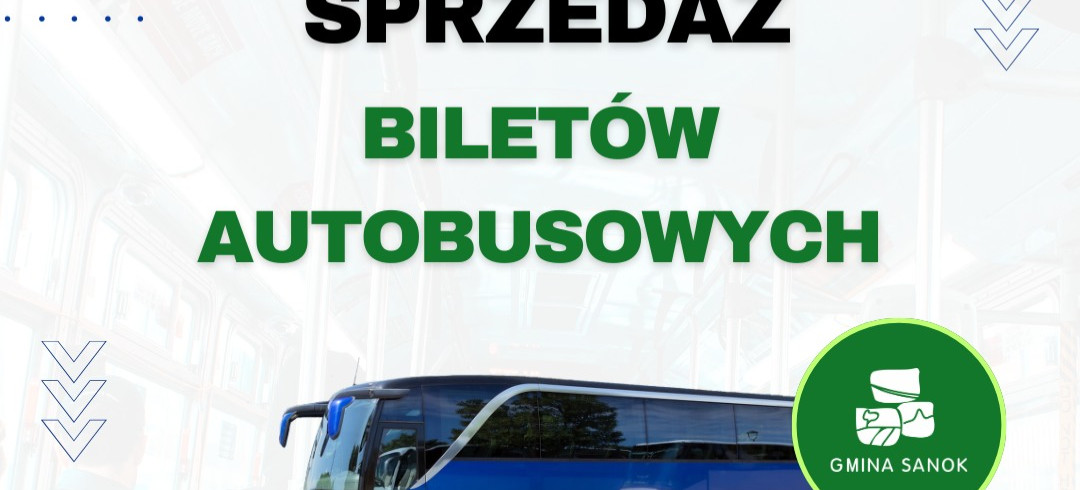GMINA SANOK: Sprzedaż biletów miesięcznych przewoźnika SANTUR