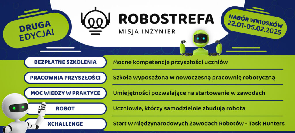 Projekt „RoboSTREFA – Misja Inżynier” skierowany do uczniów Szkół Podstawowych