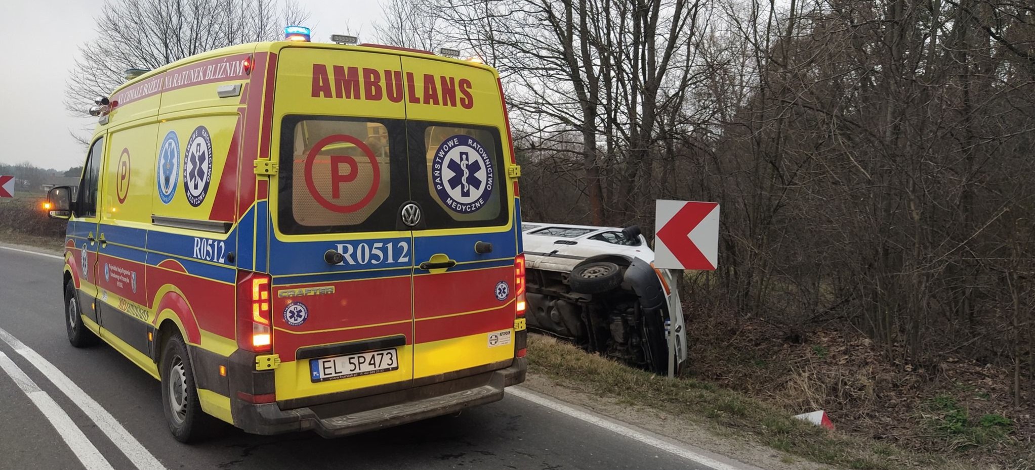 PODKARPACIE. Wypadek busa przewożącego dzieci. 7 osób w szpitalu (ZDJĘCIA)