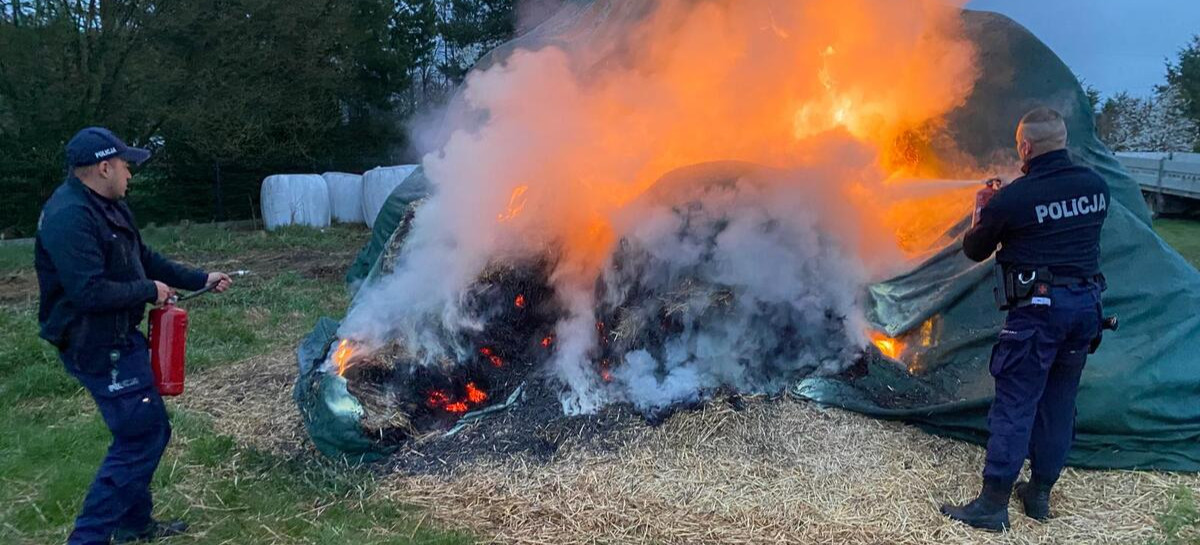 Groźny incydent w Uhercach Mineralnych. Podpalił siano, bo nie wpuścili go do domu