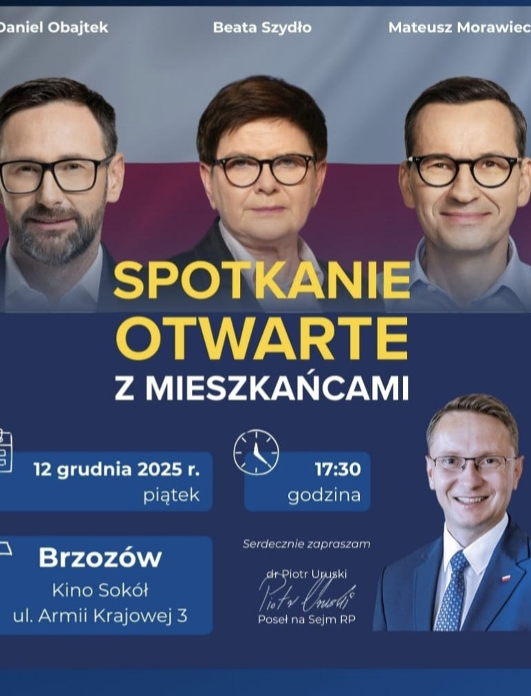 Daniel Obajtek, Beata Szydło i Mateusz Morawiecki spotkają się z mieszkańcami Brzozowa