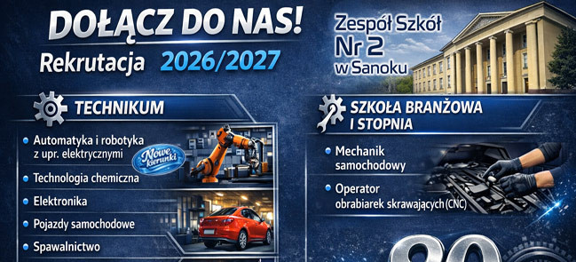 Nowoczesna edukacja w Sanoku: „Mechanik” stawia na miliony z projektów i pewną pracę. Sprawdź ofertę ZS nr 2