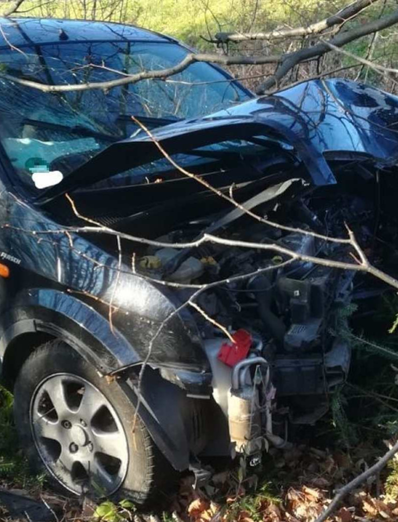 Ford uderzył w słup i drzewo. 3-letnie dziecko z poważnym urazem głowy (NOWE INFORMACJE)