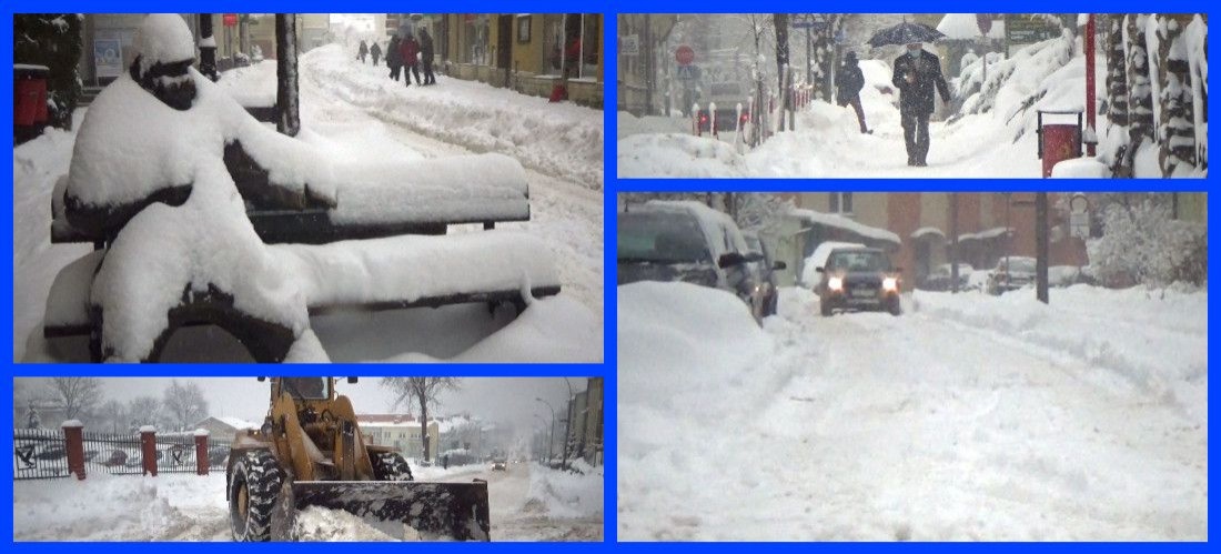 SANOK: „Walka” ze śniegiem na ulicach, chodnikach, samochodach (VIDEO)