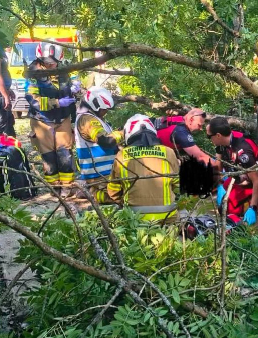 ZATWARNICA: Drzewo runęło na ludzi! Interweniował śmigłowiec LPR, jedna osoba w szpitalu [ZDJĘCIA]