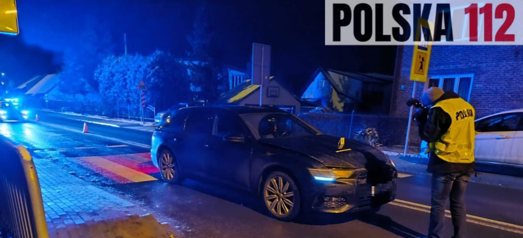 POLSKA112: Potrącenie na przejściu dla pieszych w Zagórzu (ZDJĘCIA, VIDEO)