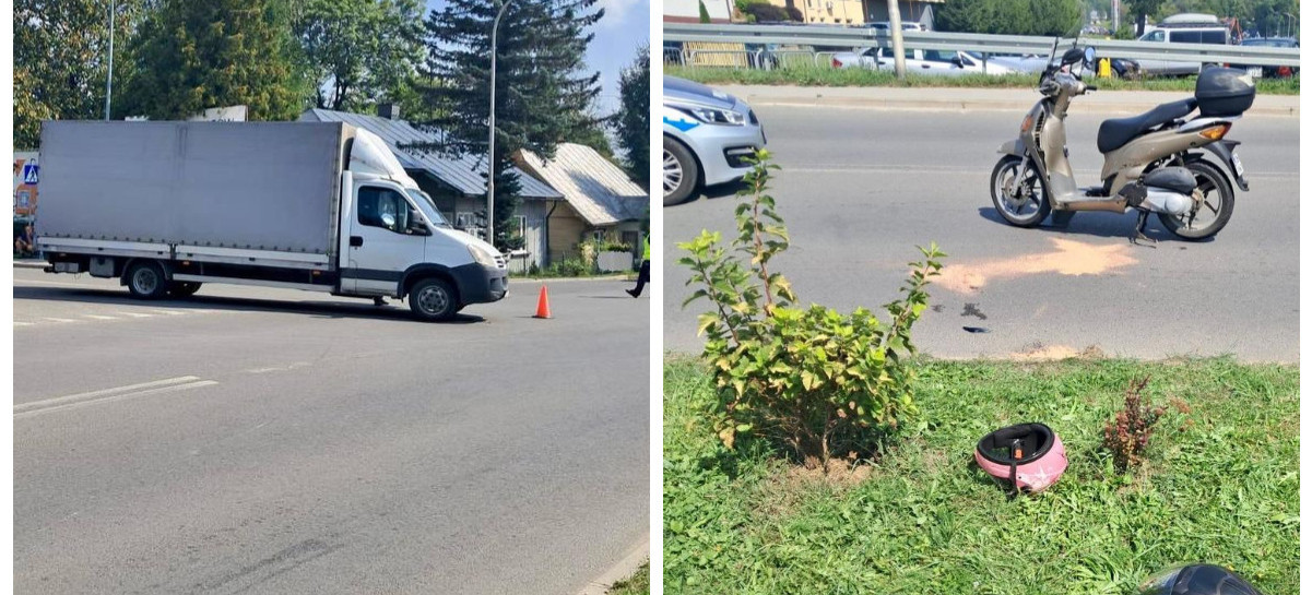 Zderzenie skutera z busem w Brzozowie (ZDJĘCIA)