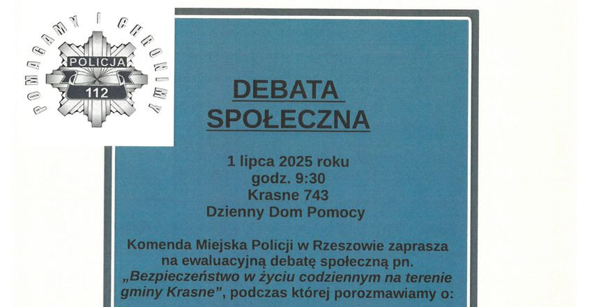 Debata społeczna w Krasnem: „Porozmawiajmy o bezpieczeństwie – możesz mieć na nie wpływ”